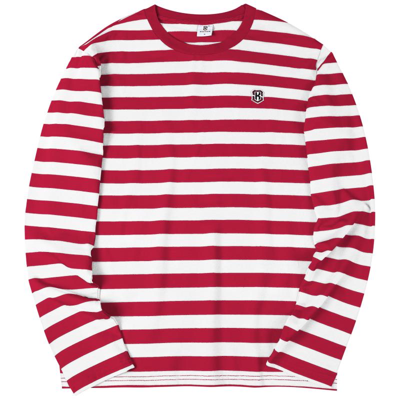 KESIHAN Men's Casual Striped Shirts Crewneck Long 